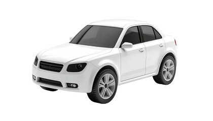 3D-rendered, clean, white sedan car isolated on a black background