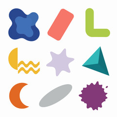 Set of flat colorful bubble speech vector. Banners, price tags, stickers, posters, badges. Isolated on white background.