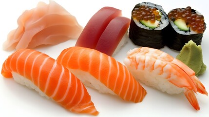 Delicious Sushi Platter,  Salmon, Tuna, Shrimp, and More