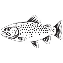 Trout Fish icon, Logo vector