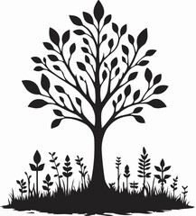 Obraz premium vector tree silhouette