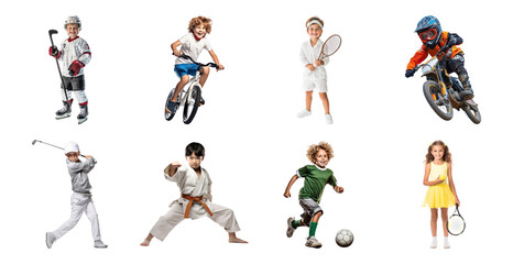 Children engaged in diverse sports.