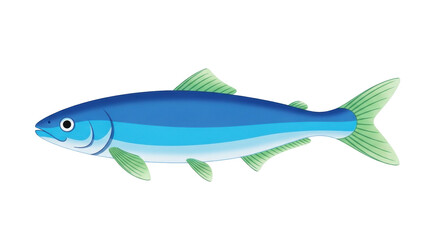 Isolated cartoon illustration of a colorful tropical sea fish in side view on no background