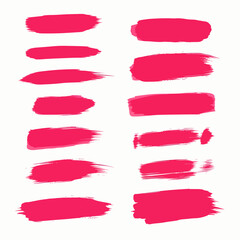 set of red and white paint brushes