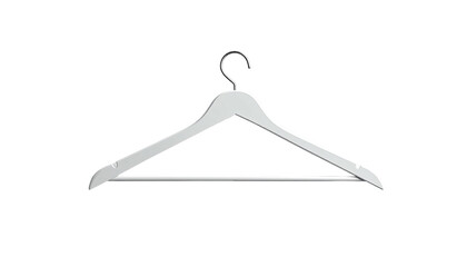 A solitary, wooden garment support with a metal hook against a black background