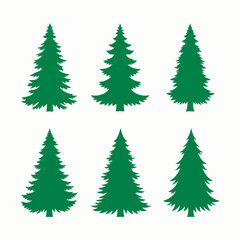 Set of christmas trees vector