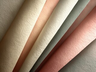 Folded textured paper in warm neutral tones with soft lighting.