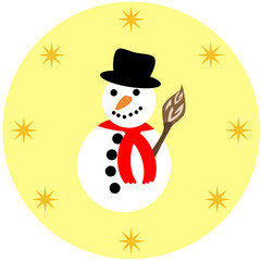 snowman with broom