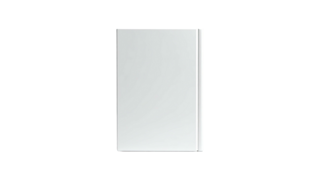 Vertical, rectangular, light-grey object, possibly a screen or device, on black