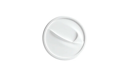 Top-down shot of a white circular container with a creamy swirl