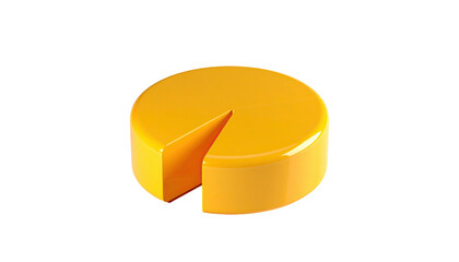 A 3D rendered pie chart with a single slice removed, on black background