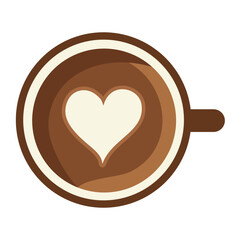 Heart Latte Art in Coffee Cup