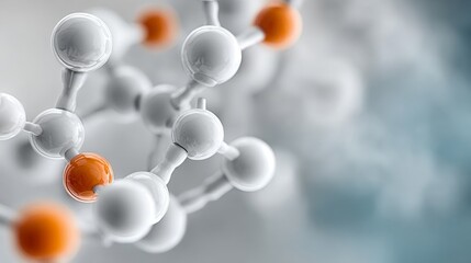 Detailed Representation of White Structures with Molecule Shapes in Biological Research Illustration
