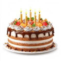 birthday cake with candles