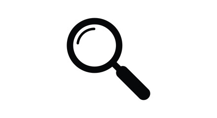 Magnifying glass icon symbol for search discovery investigation research analysis magnification exploration finding information silhouette