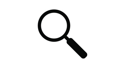 Magnifying glass icon symbol for search discovery investigation research and exploration silhouette