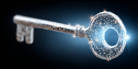 Futuristic Data Connectivity with Glowing Ethereal Key Design for Digital Era Solutions and Access
