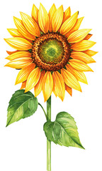 Fototapeta premium Watercolor Sunflower Bouquet. Floral Clip Art for Farmhouse or Wedding Design