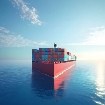 Miami, Florida, USA - January 16, 2025: Bremen express. Freight container on cargo vessel. Cargo ship vessel. Miami port. Container ship. Cargo Hapag Lloyd container ship in dramatic sea, aerial view