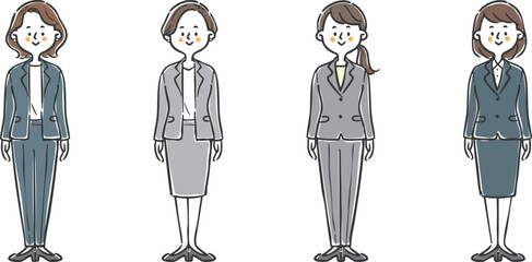 ビジネスウーマン　全身　ベクター
