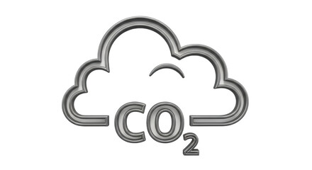 Isolated carbon dioxide cloud, emissions source, global warming threat, clean energy need