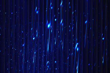 Abstract blue streaks of light against dark vertical lines