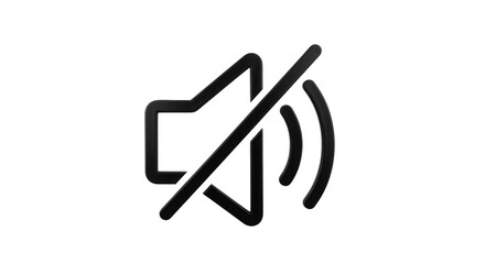 Isolated Speaker mute symbol, audio off sign, no sound volume control icon for graphic design
