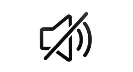 Isolated Speaker mute symbol, audio off sign, no sound volume control icon for graphic design
