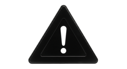 Isolated black warning sign a danger notification with an exclamation point inside the triangle