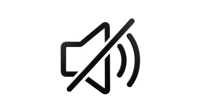 Isolated Speaker mute symbol, audio off sign, no sound volume control icon for graphic design