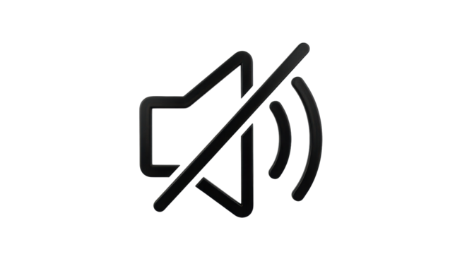 Isolated Speaker mute symbol, audio off sign, no sound volume control icon for graphic design - Powered by Adobe