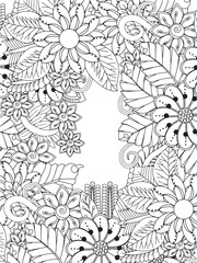 Fototapeta premium Artistic Flower Patterns Coloring Pages