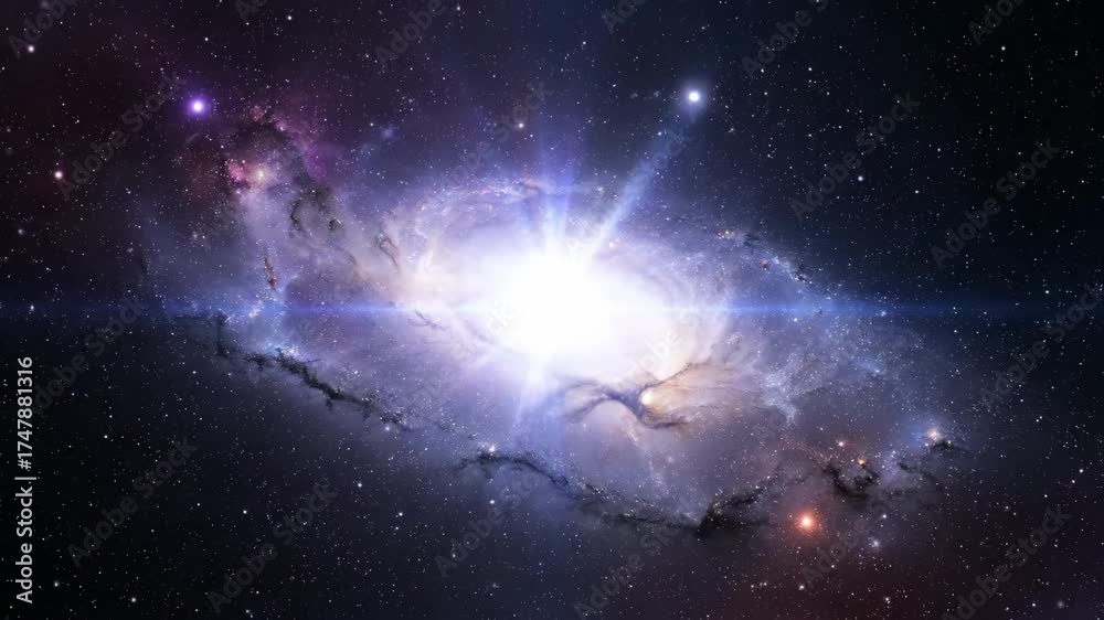 Canvas Prints expanding brilliant light energy in a galactic core, a seamlessly looping abstract space background 