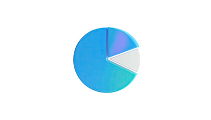 A gradient blue pie chart against a stark black background, showing data segments