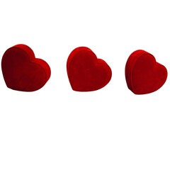 set of red heart s solid boxes isolated