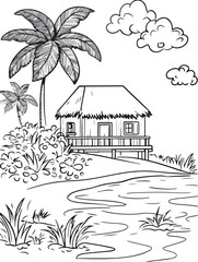 Aus der Serie: Malbuchseiten, Ferien, Urlaub