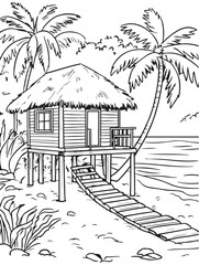 Aus der Serie: Malbuchseiten, Ferien, Urlaub