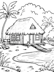 Aus der Serie: Malbuchseiten, Ferien, Urlaub