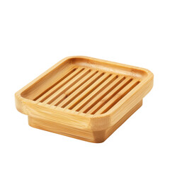 Elegant bamboo soap dish for a modern bathroom or kitchen sink accessory holder