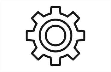 Vector illustration of a gear icon representing technology, engineering, and industrial design
