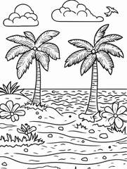 Aus der Serie: Malbuchseiten, Ferien, Urlaub