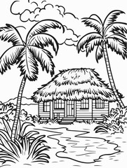 Aus der Serie: Malbuchseiten, Ferien, Urlaub