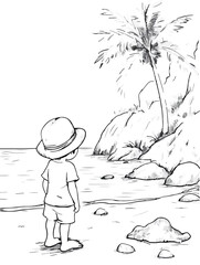 Aus der Serie: Malbuchseiten, Ferien, Urlaub