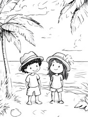 Aus der Serie: Malbuchseiten, Ferien, Urlaub