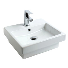 Sleek modern bathroom sink with chrome faucet ready for installation in your new home