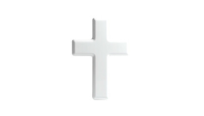 Obraz premium A bright white crucifix, with a soft shadow, on a stark black background