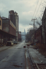 railway station in the morning