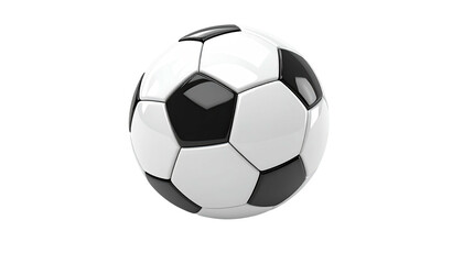 A classic black and white soccer ball isolated against a stark black background (1)
