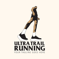 ultra trail run illustration background vector image