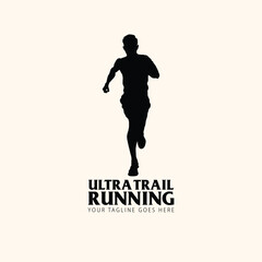 ultra trail run illustration background vector image